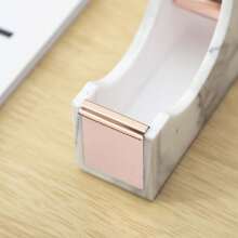 1PC Marble Pattern Acrylic Tape Dispenser, Desktop Tape Cutter With Gold Metal Blade, Elegant Tape Holder For Office Desk Accessories, Home Workspace Stationery Supplies - Tape Cutter - View 6