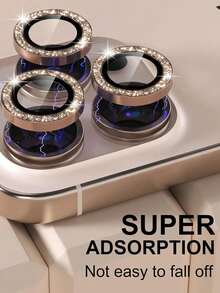 3pcs 9H Tempered Glass Camera Lens Protector Compatible With Apple 18/18 Pro/18 Pro Max/17 Pro/17 Pro Max/16 Pro Max/16/16 Pro/16 Plus/15 Pro Max/15 Pro/15 Plus/14 Pro Max/14/13/12/11 Camera Lens Protector,Phone Accessories, Metal Independent Decorative Protective Film - Gold - View 3