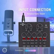 Kartu Suara untuk Live Streaming dengan Antarmuka Audio, Prosesor Efek Pencampuran DJ, Pengubah Suara, Cocok untuk Live Streaming, Podcast, Gaming - Peralatan Studio Rekaman - Warna-warni-01 - View 3