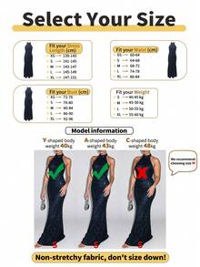 Elegant Sparkly Backless Dress For Women, Romantic Party, Wedding, Graduation, Formal Occasion Fall - Navy Blue - View 4