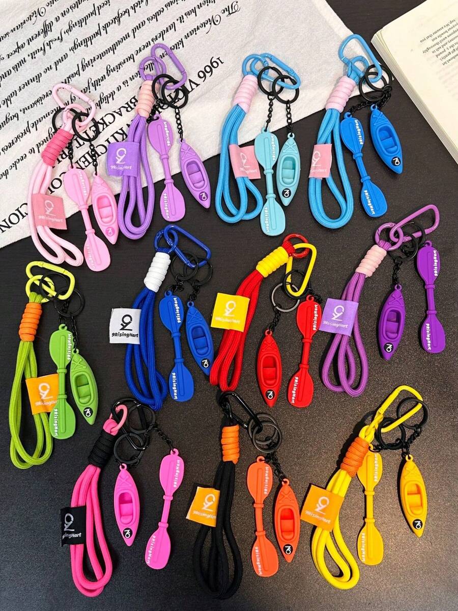 Racing Kayak Bag Charm, Creative Competition Small Gift, Soft Rubber Mini Kayak Keychain, Suitable For Backpack Decoration, Daily Bag Ornament, Holiday Party Gift, Back To School Gift, Women's Keychain, Car Keychain, Keychain Making Material, Men's Keychain, Backpack Charm Keychain, Keychain, Keychain Pendant, Keychain Coin Purse, Bulk Keychains, Keychain Set, Keychain Accessories - Multicolor - View 1