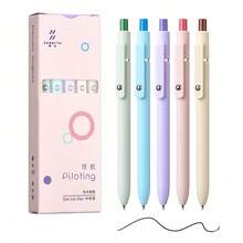 5pcs Gel Pen Set, Aurora Design, Retractable Quick-Dry Black Ink Pens, 0.5mm Fine Tip, High-Quality Cute Ballpoint Pens, Smooth Writing, Macaron Color Tone, Comfortable Grip, Suitable For School And Office Supplies - 5 Pcs - View 11