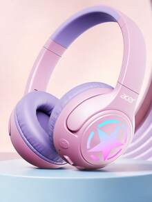 Authentic Acer OHR831 Bluetooth Over-Ear Headphones, RGB Starlight Lighting Effect, HiFi Surround Stereo Sound, Soft Breathable Thick Ear Pads, Adjustable Headband, Foldable Portable Design, Multi-Function Buttons, Macaron Color, Type-C Fast Charging - View 16