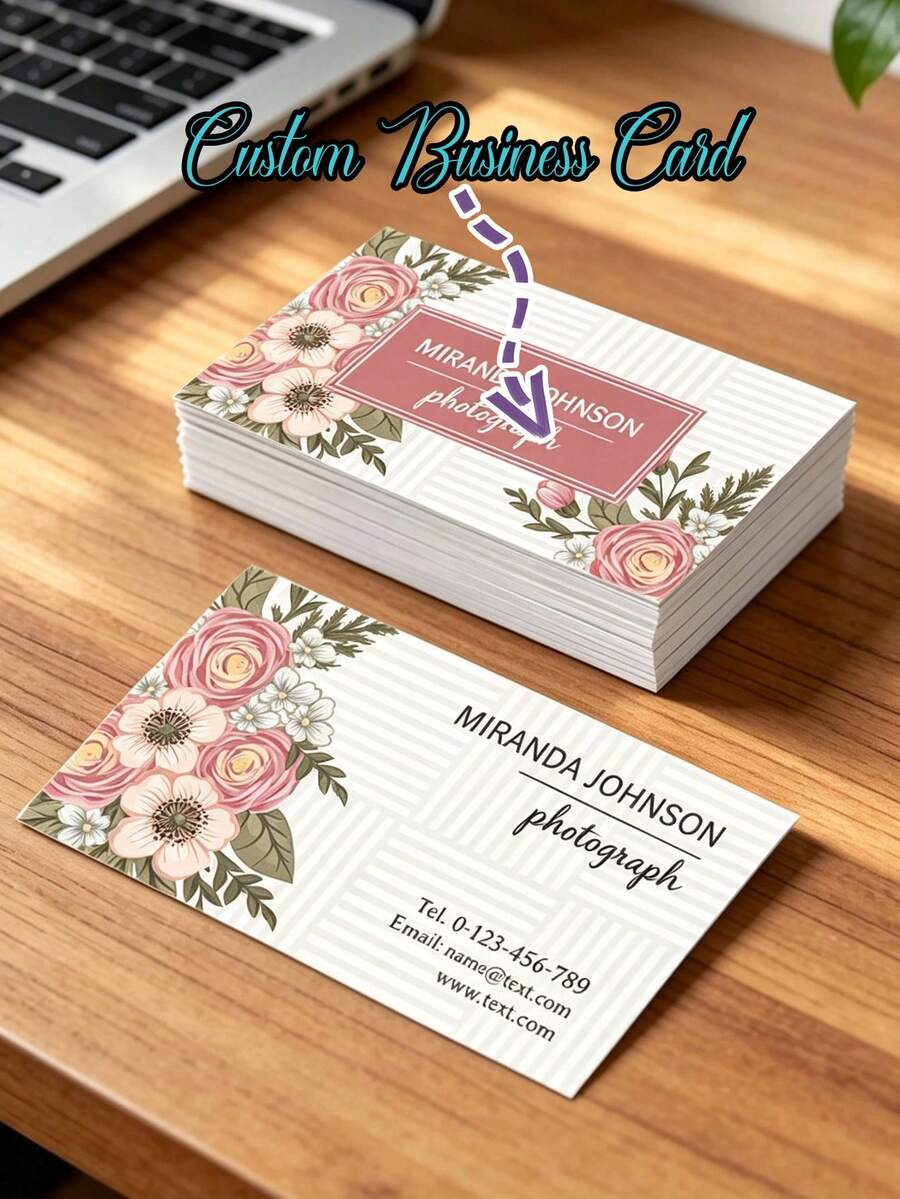 10/100/200/500pcs Custom Business Cards, Double-Sided Printed Cards, Optional Laminated Cards, Upload Your Design, Customize Images, Personalized Cards, Custom Nail And Hair Salon Cards, Personal Business Cards, Commercial Store Cards - Multicolor - View 1