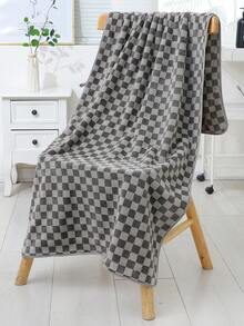 1/2 Pcs(13.39*29.13 Inch/27.56*55.12 Inch)Checkerboard Coral Fleece Towel&Bath Towel Set,Ultra‑Soft Skin‑Friendly,High Water‑Absorbent,Lint‑Free,Quick‑Dry Thick Hand Towel, For Daily Use In Bathroom,Shower,Gym,Spa,Dorm Must‑Have For Back‑To‑School - Grey - View 10