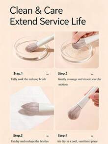 5/7/10/12pcs Makeup Brush Set Eyeshadow Brush Blade Brush Sickle Eyeliner Brush Powder Brush Makeup Tools Suitable For Beginners And Makeup Enthusiasts - Beige - View 4