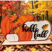 New Pumpkin Wooden Decor Rustic Farmhouse Harvest Sign Home Party Seasonal Decoration - Pumpkin - View 6