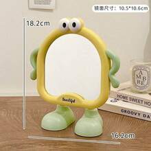 OBOVAY Cute Cartoon Desktop Makeup Mirror With Stand, High-Definition Ins-Style Princess Vanity Mirror, Large Base Support, Portable For Bedroom And Dorm, Cute Room Decor, Back To School Dorm Essential, Great Gift For Girls, Home Decor Ornament - Multicolor - View 14