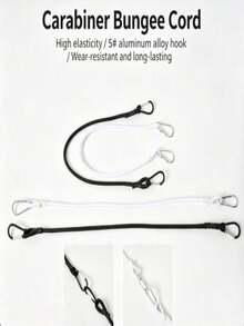 High Elasticity Wear-Resistant Hiking Buckle Elastic Rope | Camping / Luggage / Cycling / Canopy Universal Binding Strap - Black - View 3
