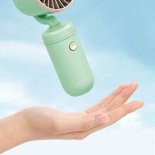 1pc Portable USB Rechargeable Mini Fan, Eyelash Drying Fan For Eyelash Extension, 3 Speed Adjustable Noiseless Handheld Fan, Basic Eyelash Extension Supplies/Air Conditioner Blower - Green - View 6
