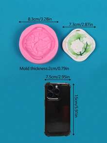 1pc DIY Aromatherapy Hanging Tag Silicone Mold 3 Pieces Set, Rose, Double Rose, Orange Pattern, Handmade Diffuser Stone, Scented Wax, Resin, Plaster Mold With Hanging Hole, Fragrance Decor Mold - Square and Round - View 13