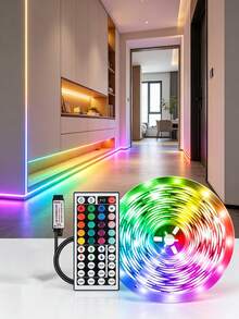 5V RGB Color LED Strip Lights, 44-Key Infrared Remote Control; Color-Changing Ambient Lights, Suitable For Christmas, Halloween, Birthday Party, Wedding, Various Festival Decorations, Can Decorate Bedroom Walls, Create Home Atmosphere - Color - View 4