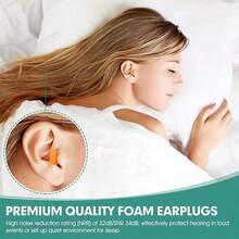 10 Pairs Soft Orange Foam Earplugs With Black Eye Mask, Promotes Quality Sleep, Quiet, Light-Blocking, Warm, Suitable For All Seasons, Eye Protection Tool, Ear Protection Tool, Soft, Comfortable, For Travel, Sleep, Noise Prevention, Noise Reduction, Sound Insulation And Ear Protection - Multi-color - View 1