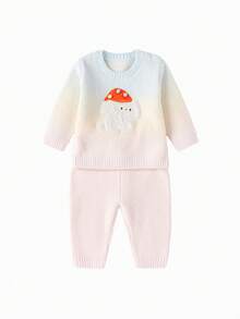 Balabala Spring Autumn Baby Underwear Set Soft Long‑Sleeve Top & Pants For Toddler Boys & Girls - Purple - View 1