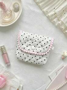 Cute Quilted Coin Purse Women's Earphone Storage Pouch Small Storage Bag Sweet Dot & Plaid Bear Pattern Pouch For Earbuds Lipstick Small Accessories - Multicolor - View 8