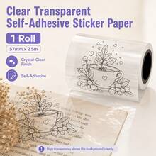 Transparent Self-Adhesive Thermal Paper Roll - 57mm X 2.5m, Compatible With Most Mini Printers | Create Receipts And Labels Without Batteries, Office Supplies, Clear Printing, Self-Adhesive Backing, Smooth Surface, Printers, Retail Stores - View 13