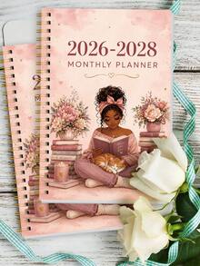 Trees 2026–2028 24-Month Monthly Planner, 1/2 Year Weekly & Monthly Calendar With Monthly Overview And Notes, Suitable For Productivity, Appointment Management & Goal Setting, Back To School Office Desk Accessory - Multicolor - View 3