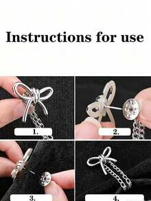 4 Pcs Multi-Functional Adjustable Hem Anti-Dragging Fixer, Suitable For Wide-Leg Pants, Shorten Clothing Hem Length, No-Punch Decoration - Multicolor - View 2