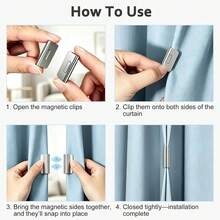12 Pairs Curtain Magnets Closure, Strong Magnetic Curtain Clips Closure, No Drill Detachable Metal Holders With Buckle, Light Leak Proof Heavy Duty Closers For Indoor Outdoor Bedroom Patio Gazebo Shower Office Living Room Drapes Privacy Use - Multicolor - View 4