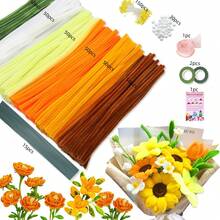 Yellow Pipe Cleaners Flower Craft Kit, 300pcs Chenille Stems With 2pcs Floral Tape, 150pcs Stamens,15pcs Floral Stems 30pcs Pearl Beads, 1pc Organza Ribbon, 1pc Instruction Card, DIY Handmade Bouquet Art Supplies For Birthday Gift Home Wedding Decor - Yellow - View 13