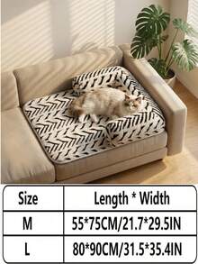 PETSIN 1pc Pet Sofa Bed, Plush Dog & Cat Sofa Bed With Cushion, Non-Slip Furniture Protector, Suitable For Indoor Cats And Small Dogs - Multicolor - View 2