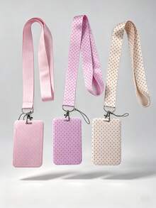 1pc Fashionable Polka Dot Printed Card Holder Pendant, Bag Charm, Key Chain, Wallet, Business Bank Credit Card Holder For Men And Women - Multicolor - View 10