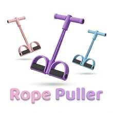Pedal Resistance Band 4-Tube, Elastic Pull Rope With Non-Slip Pedals And Comfort Grip, Full Body Workout Equipment For Abs Arms Legs, Home Yoga - A - View 3