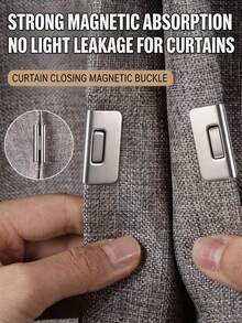 12 Pairs Curtain Magnets Closure, Strong Magnetic Curtain Clips Closure, No Drill Detachable Metal Holders With Buckle, Light Leak Proof Heavy Duty Closers For Indoor Outdoor Bedroom Patio Gazebo Shower Office Living Room Drapes Privacy Use - Multicolor - View 1