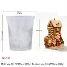 1 Pc Boot-Shaped Christmas House Silicone Mold-Creative For Making Soaps And Scented Candles; Easy To Clean And Reusable; Suitable For Resin, Plaster, And Cement Decorations-Perfect For Christmas And Halloween Crafts - Multi-color - View 8