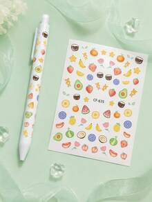 2pcs High Beauty Ins Brush Exam Pen 0.5 Press Neutral Pen Student Exam Special Black Carbon Pen Fast Drying Smooth+Exquisite Cartoon Stickers, Self Adhesive Beautification Used To Beautify Pen - Pen + Stickers - View 4