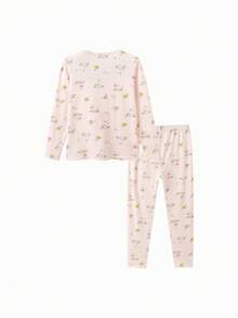Balabala Tween Girls Sweet Skin‑Friendly Girls Underwear Set Soft Top & Pants For Spring Autumn - Red Hue - View 2