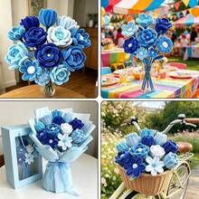 758pcs Handmade Chenille Stems, 10 Colors Large Pack, Suitable For Arts & Crafts, Flower Stems, Wrapping Paper, Pearls, Greeting Cards, Tape, Flower Centers, Ribbons, DIY Floral Crafts, Creative Projects, Holiday Decorations And Children's Crafts - Pipe Craft - View 4