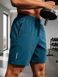 Men's Sports Shorts Suitable For Spring, Summer, Autumn Wear Running, Fitness, Sports - Blue - View 3