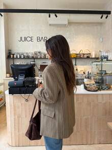 Women's Autumn/Winter New Plaid Asymmetric Casual Blazer, Vintage Design, Elegant - Maroon - View 4