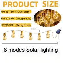 Solar Powered Outdoor Smart Papaya Lantern, Vintage Rope Pendant Light, 8 Lighting Modes, Automatic Light Sensor Switch, Suitable For Garden, Party, Wedding, Fence, Patio, Summer Holiday, Halloween And Christmas Decoration - Papaya Hemp Rope Light Bulb - View 4