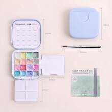Languo 16-Color Portable Watercolor Set, Solid Watercolor Paint Set With Built-In Palette And Brushes, Compact Travel Painting Kit, Suitable For Sketching, Journaling And Art Practice Art Supplies - Sets - View 15