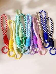 10/20Pcs Random-Colorful Nylon Rope DIY Handmade Weaving Set,Material For Woven Keychains And Backpack Ornaments,Great Choice For Valentine's Day Gift - Striped Nylon Rope With Buckle - View 5