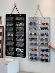 1pc (16-Slot) Felt Eyeglass Hanging Bag, Fashionable Eyeglass Accessory And Jewelry Storage Bag, Wall-Mounted Eyeglass Organizer, Perfect Gift For Birthday, Wedding, Party, Colleagues, Friends And Family, Suitable For Back To School Season - Multicolor - View 3