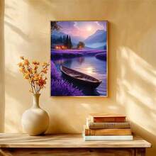 1PC DIY 5D Diamond Painting Kit Landscape Pattern - Round Full Diamond Art Mosaic Craft, Home Wall Decor, Unframed - No Frame - View 3