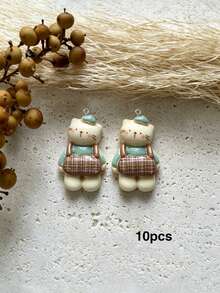 10/20/100pcs Cute Overalls Animal Cartoon Handmade Pendant Charms DIY Keychain Bag Pendant Accessories Decor - Multicolor - View 12