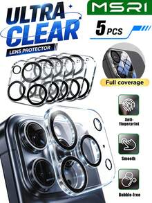 5pcs/Pack, One-Piece Lens Protector, Full Coverage Lens Protection, Anti-Drop, Anti-Scratch, High Definition, Smooth, 9H High Hardness, Compatible With Phone Cases, Compatible With IPhone UItra/18 Promax/18 Pro/18/11/12/13/14/15/16/17/17e/17pro/17pro Max Series - Clear - View 34