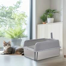 Cat Litter Box Enclosures - Stainless Steel - View 3