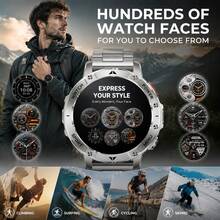 JIAYAOO Men's Outdoor Durable Smartwatch, 1400mAh Extra Large Battery, Built-In Flashlight Outdoor Sports Watch, 1.7-Inch Large Screen, Wireless HD Calling, 120+ Sports Modes, Activity Tracking, IPX8 Waterproof, Compatible With IPhone And Android - View 10