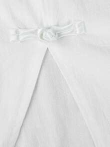 Women's Light Chinese Style Shirt With Frog Buttons And Back Tie Waist - White - View 10