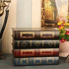 Hộp lưu trữ hình sách bằng gỗ phong cách vintage 2D phẳng có nắp - kệ trang trí văn phòng xếp chồng được, chất liệu gỗ, thiết kế có nắp, phù hợp dùng cho gia đình và văn phòng, không cần dùng điện - Nhiều màu - Xem 2