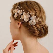 3PCS Plant Casual Party Elegant Iron Hair Sticks Bridal Wedding Hair Accessories All Seasons - Multicolor - View 3