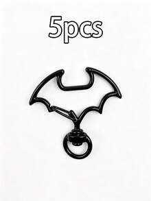 5pcs Halloween Bat Shaped Zinc Alloy Rotating Lobster Clasp, Colorful Rotating Keychain Hook, For DIY Pendant, Bag Charm, Jewelry Making Supplies - Halloween Bat Spring Clip - View 16