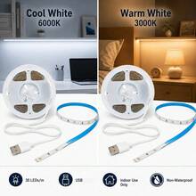 2835 LED Light Strip, USB Powered, Flexible LED Light Strip Set, 2-Level Lighting With Smart Light Bar, High Brightness, No Hotspots, Stable Performance, With Shaping Function, Warm White/Cool White 2 Colors Optional, 1m/2m/3 Meters/4m/5m 5 Sizes Optional, 1PC Dimmable, Creative DIY Design Atmosphere Decoration Light For Girlfriend/Friend, Soft Warm Light, Flexible And Cuttable, With Adhesive Backing For Easy Installation - Multicolor - View 3