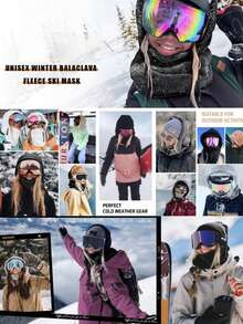 1pc Winter Warm Ear Protection Neck Warmer Hat Scarf All-In-One Thickened Ski Cycling Face Mask Windproof Balaclava - Multicolor - View 8