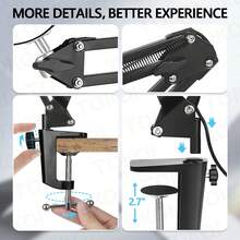 TOKQI RGB Color LED Lighting Set ,10'' Detachable Ring Fill Light With Adjustable Angle Phone Holder Arm And Phone Mount,Dimmable LED Selfie Light,Compatible With Multi Model Phones,Suitable For Recording, Live Streaming,Makeup, Nail Art, Cooking,Shooting - one-size - View 12